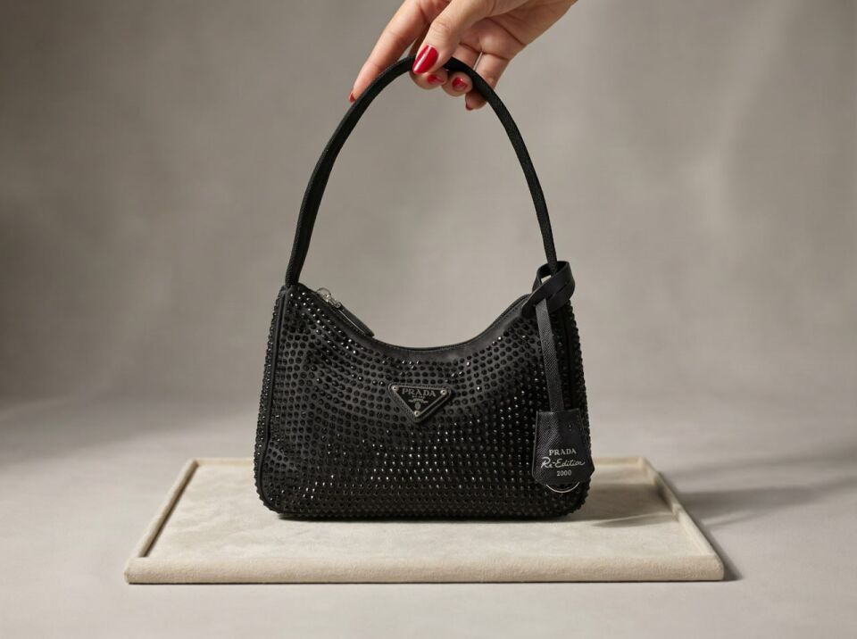 Prada Mini El ve Omuz Çantası - Siyah