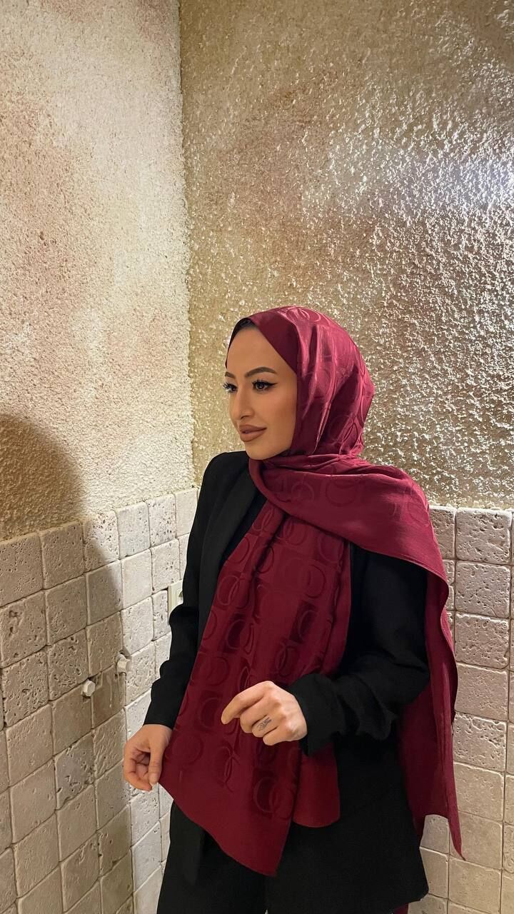 HALKA DESEN NAİA KUMAŞ ŞAL - BORDO