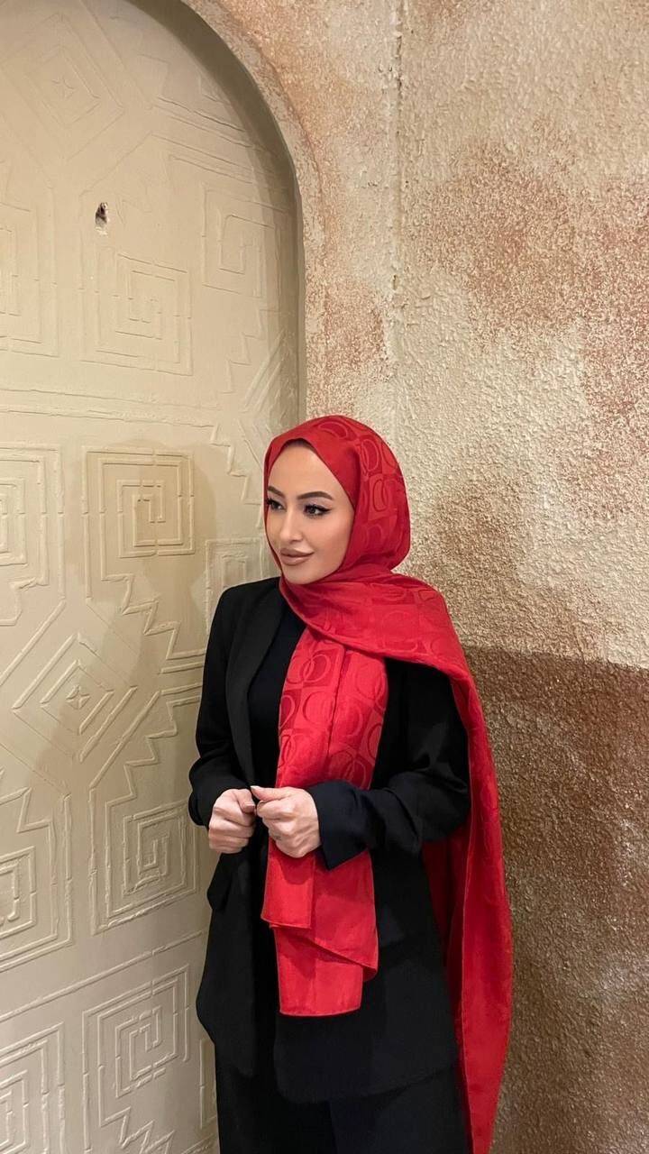 NAİA HALKA DESEN KUMAŞ ŞAL  - NAR ÇİÇEĞİ