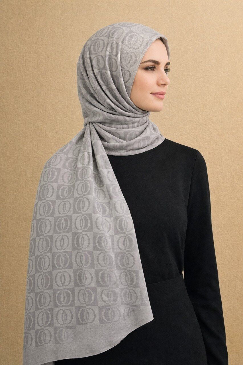 HALKA DESEN NAİA KUMAŞ ŞAL - Gümüş