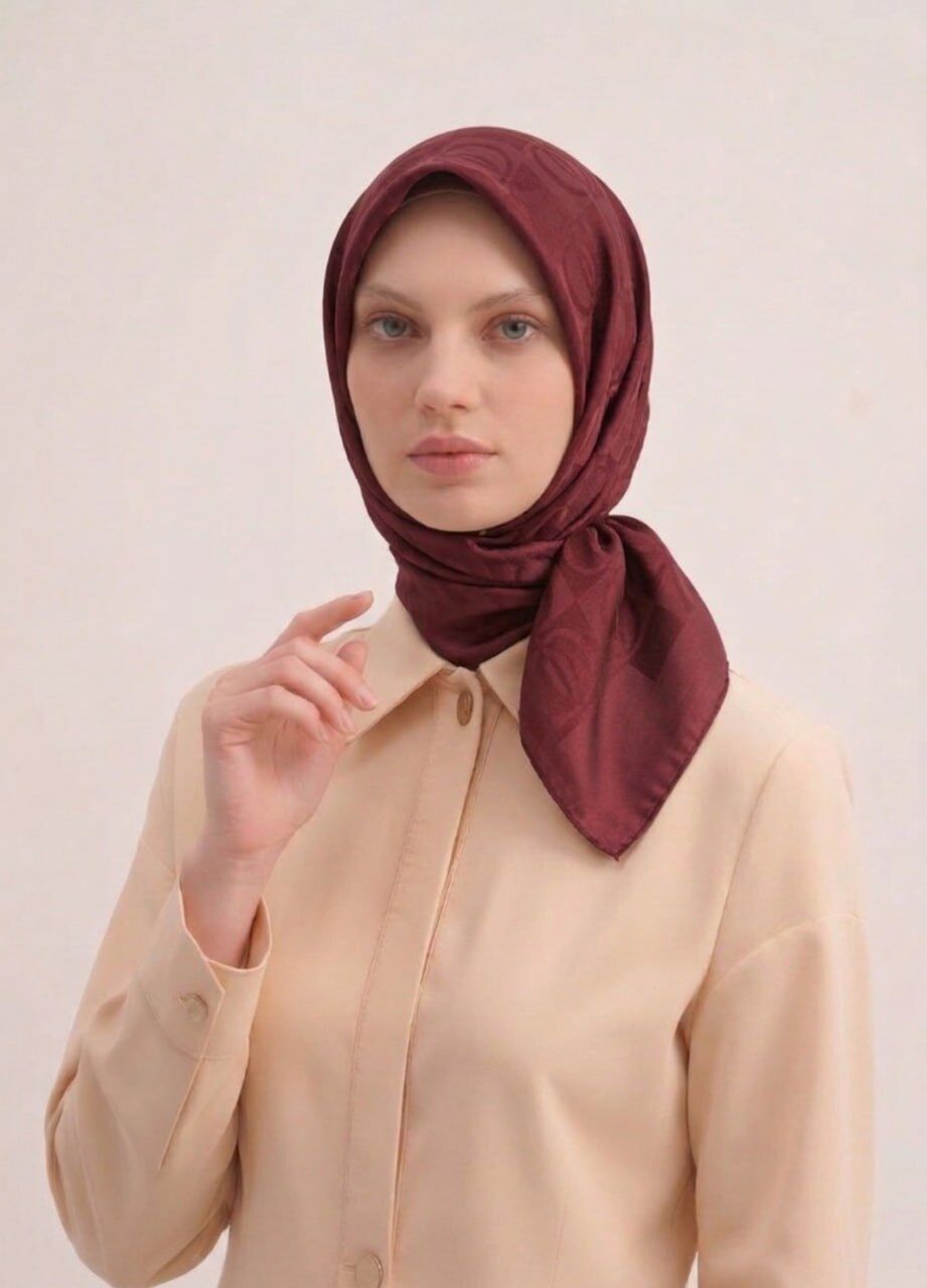 HALKA DESEN EŞARP - BORDO