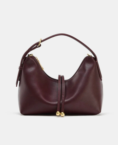 Bordo Gold Aksesuarlı Bucket Kadın El ve Omuz Çantası