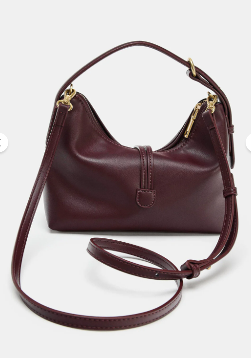Bordo Gold Aksesuarlı Bucket Kadın El ve Omuz Çantası