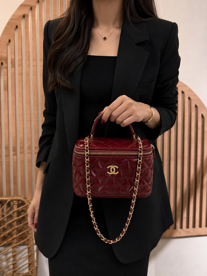 Chanel Kutu Çanta Premium - Bordo