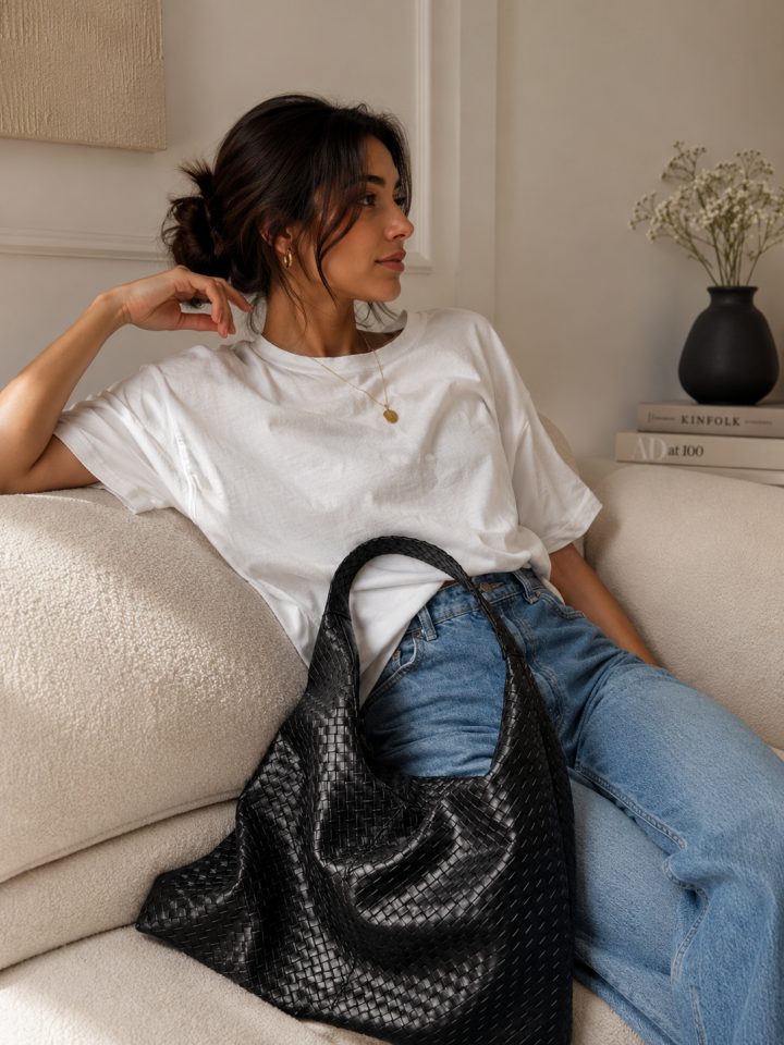 Veronica Örgülü Model Çanta - Siyah